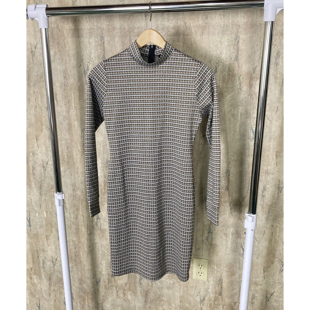 Nana Macs Houndstooth Bodycon Dress Knee Length Small Business Casual EUC